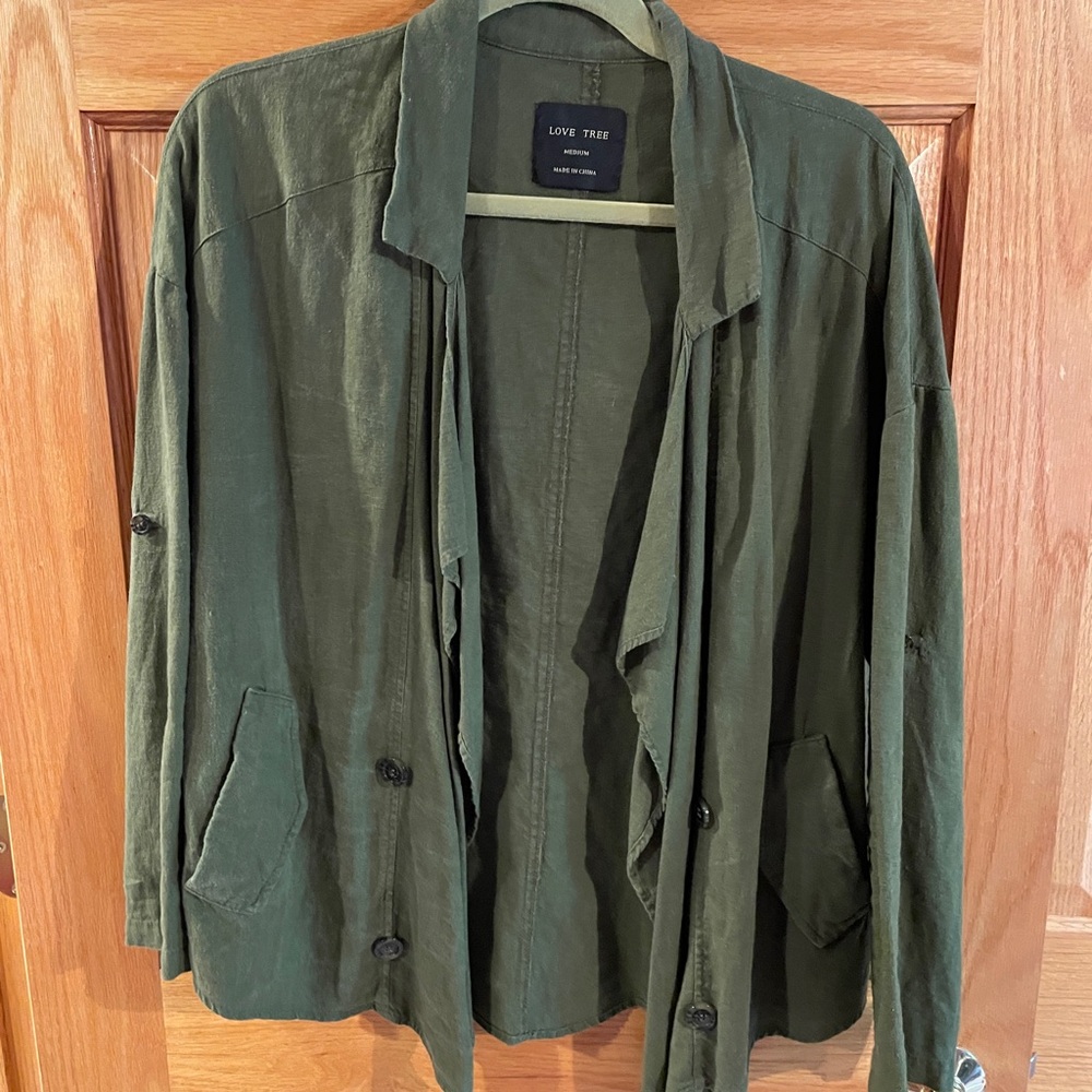 Love Tree Green Lightweight Shirt Jacket